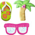 Summer Beach Cookie Cutters 3-Pc. Set Made in USA by Ann Clark, Flip Flop, Sunglasses, Palm Tree...