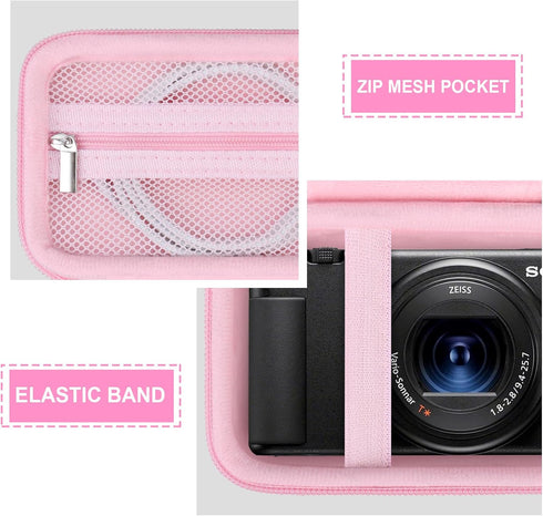 Hard Travel Case for Sony ZV-1F / ZV-1 / ZV-1 II Digital Camera, Digital Camera Protective Case Bag with Mesh Pocket for Battery, USB Cable, SD Ca...