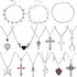 Janmercy 15 Pcs Gothic Grunge Necklace Set Goth Punk Rock Vintage Y2k Harajuku Silver Chain Choker Necklace Jewelry Costume Accessories for Women ...