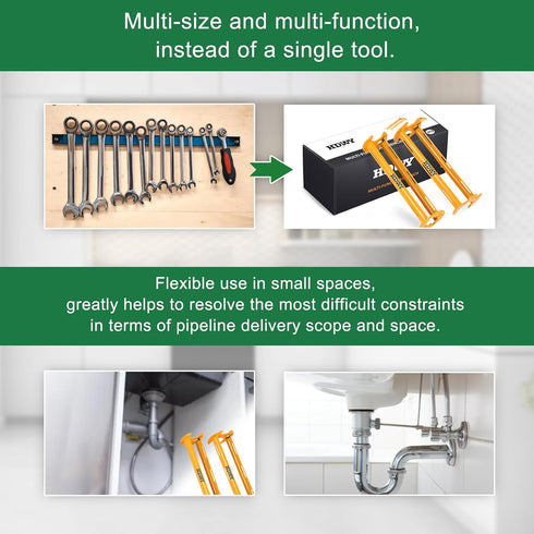 2pcs Multifunctional Basin Wrench, 11 Sizes Universal Faucet Nut Sink Wrench, Plumber Home Improvement Plumbing Hand Tools, Kitchen Sink Drain Tub...