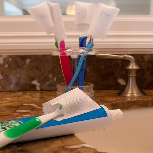 Toothbrush Shields - Pack of 10 Toothbrush Head Cover Caps - Breathable, Quick-Drying & Disposable - Perfect for Travel, Home & Office Use...
