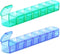 Extra Large Pill Organizer 2 Pack, XL Pill Box 7 Day, Weekly Pill Case with Large Capacity, Jumbo Organizer, BPA Free (Blue+Green)...