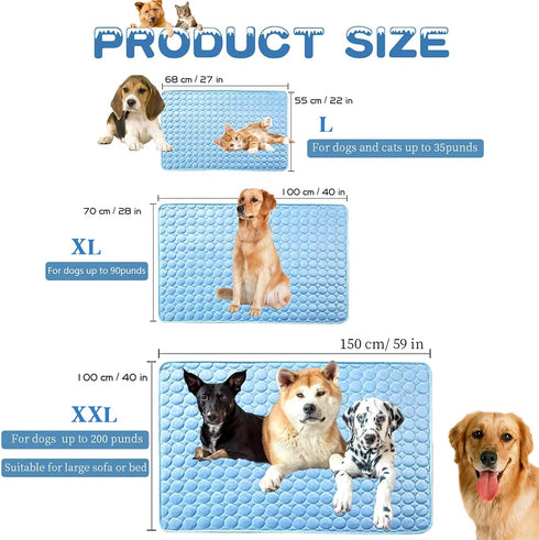 MICROCOSMOS Summer Cooling Mat & Sleeping Pad- Water Absorption Top, Materials Safe, Easy Carry, EZ Clean. Keep Cooling for Pets, Kids and Adults....