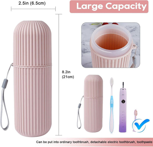 UCEC Toothbrush Travel Case, 8.2 inch Longer Travel Toothbrush Holder Case, Portable Travel Toothbrush Case for Traveling Camping Business Trip Sc...