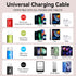 Multi USB Charging Cable 4A, 4-in-1 Charger Cord with USB C/Micro USB Port Adapter for Phone/Tablets/Samsung Galaxy/Google Pixel/Sony/LG/Huawei an...