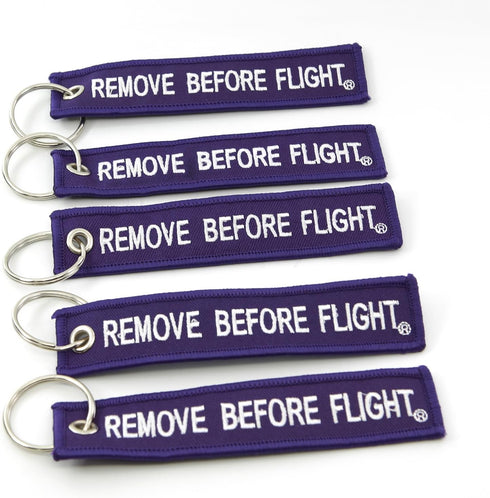 Remove Before Flight Key Chain - 5pcs - Purple...
