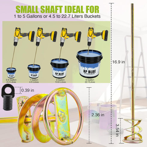 Paint Mixer for Drill - Drill Paint Mixer Works with Any Drill Bit - Rust-Proof Paint Stirrer for Drill - Paint Stirring Drill Attachment for 1-5 ...