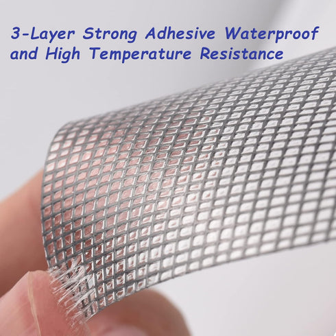 BAYTORY 30Pcs Window Screen Door Mesh Repair Kit, 3-Layer Strong Adhesive & Waterproof Tape Fiberglass for Screens Window, Door, Tent and Garden M...