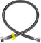 uxcell Faucet Supply Line Connector, G1/2 Female x G1/2 Female 28 Inch Long Braided 304 Stainless Steel Water Supply Hose, Black...