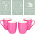 Elanze Designs Princess Pink Glossy Finish 10 Oz. New Bone China Coffee Cup Mug Set of 4...