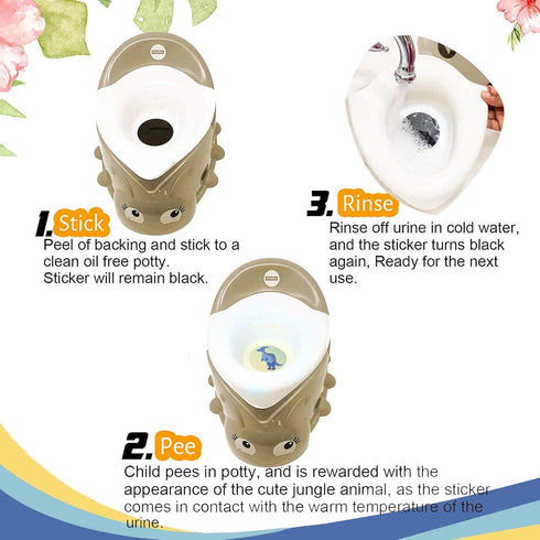 Potty Training Seat Magic Sticker | Dinosaur Potty Training Toilet Color Changing Sticker | 5 Pack Toilet Targets with Free Potty e Book | Use wit...