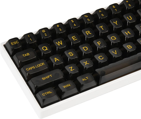Fogruaden 61 Keys Black Clear Keycap Set, OSA Profile Transparent PC Material Keycaps, Only Compatiable 61 Key Cherry Gateron MX Switches Mechanic...