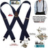 1 1/2" Wide Classic Series Holdups Suspenders for Men in X-back style w/USA Patented No-slip® Silver Clips...