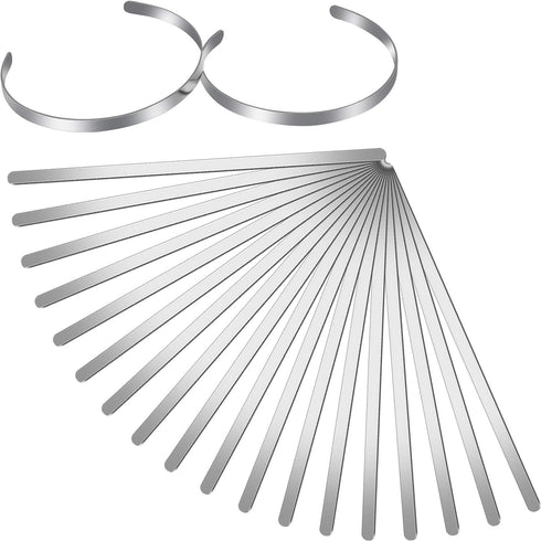 Hicarer 18 Pieces Bracelet Blanks Adjustable Cuff Bangle Bracelet Stainless Steel Blank Bracelet Bangle for DIY Jewelry Bangle Making, 1/5 x 6 Inc...