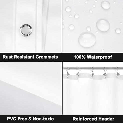 Barossa Design Frosted Shower Curtain Liner with 6 Magnets - Waterproof PEVA Shower Liner for Bath Tub, 72" x 72" Standard Size, PVC Free, Metal G...