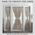 Elrene Home Fashions Colette Faux-Silk French Door Window Panel, 54 in x 72 in (1 French Door Panel), Taupe...