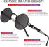 AIEYEZO Round Steampunk Sunglasses Circle Lennon Hippie Glasses Metal Frame 100% UV Blocking Lens...