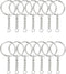 50PCS Split Key Ring with Chain 1 inch and Jump Rings, Silver Color Metal Split Key Chain Ring Parts with Open Jump Ring and Connector....