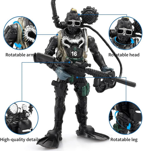 Liberty Imports 12 Pack: US Military Toy Soldiers Playset Army Men Action Figures with Realistic Weapons Gear Combat Accessories for Kids Pretend ...