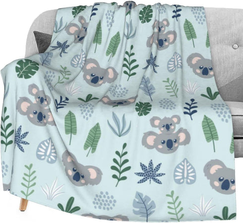Delerain Cute Koalas Soft Throw Blanket 40"x50" Lightweight Flannel Fleece Blanket for Couch Bed Sofa Travelling Camping for Kids Adults...