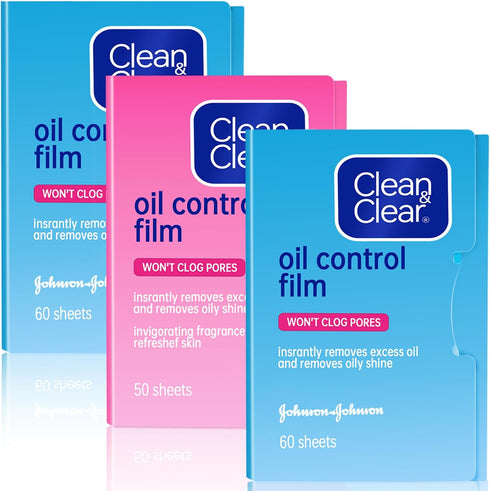 Oil Blotting Sheets For Face, Oil Control Film Same Series with Clean & Clear Oil Absorbing Facial Sheets for Oily Skin, 120 Blue+50 Pink Super Ab...
