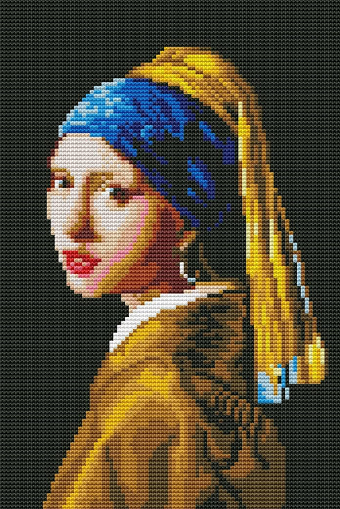 ROSTITCH Stamped Cross Stitch Kits- The Girl with The Pearl Earring Cross Stitch Kits for Beginners Adults Needlepoint Cross-Stitch,Embroidery Kit...