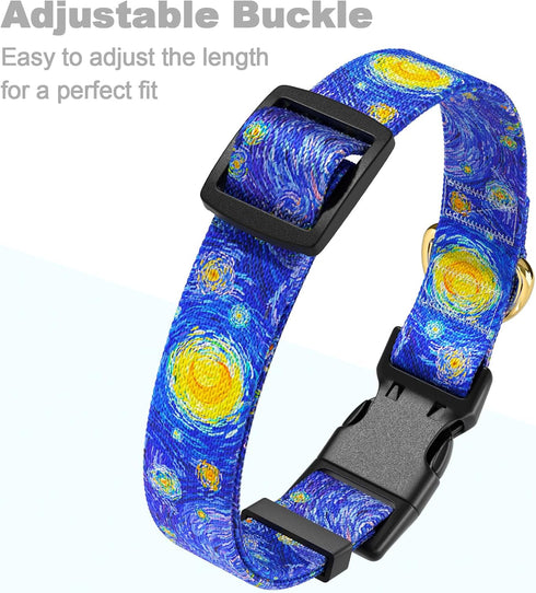 Dog Collar, Adjustable Dog Collars for Medium Dogs, Cute Puppy Collar for Boy and Girl Dogs, Soft Nylon Pet Collar with Quick Release Buckle for W...