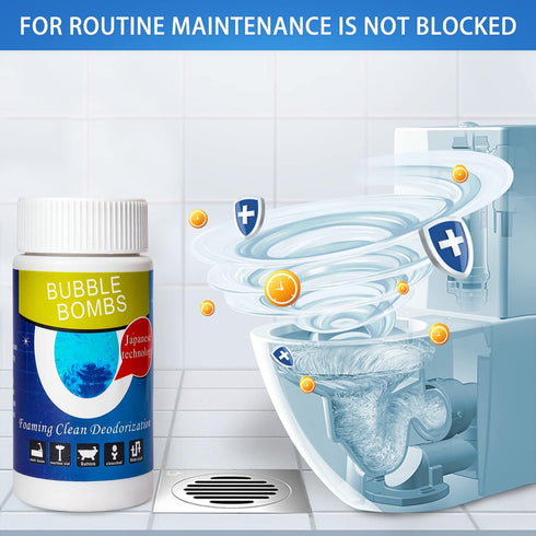 2 Pcs Pipe Dredge, Bubble Bombs Drain Cleaner, Powerful Sink and Drain Cleaner Magic Bubble Bombs Fast Foaming Pipe Cleaner Powder Dredge Agent fo...