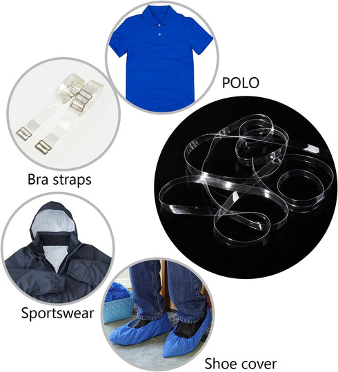 BBTO Clear Elastic Strap Lightweight Elastic Clear Bra Strap for Cloth Sewing Project (33 Yards x 0.12 Inch)...