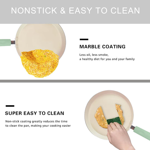 Crepe Pan, Dosa Pan, 8.7 inch Nonstick Crepe Pan, Dosa Tawa Tortilla Pan, Induction Compatible (Green)...