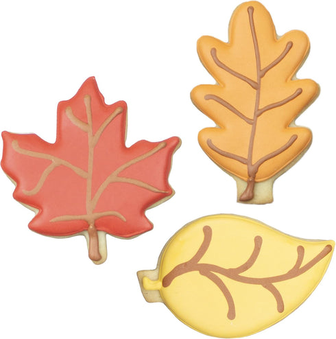 Fall Leaves Cookie Cutters 3-Pc Set Made in USA by Ann Clark, Maple, Oak, Aspen...