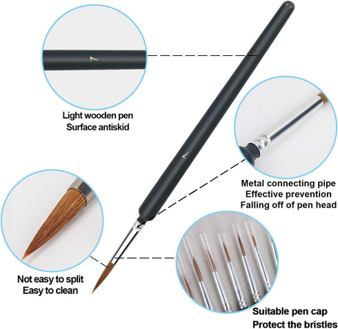 UPINS 11 Pieces Fine Detail Paint Brush Miniature Small Thin Painting Brushes Kit Micro Artist Acrylic Paints Brush Set...