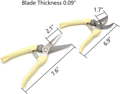 2Pcs Gardening, Flowers, Branches, Trimming Scissors, Stainless Steel Blade Scissors (Ivory White)...