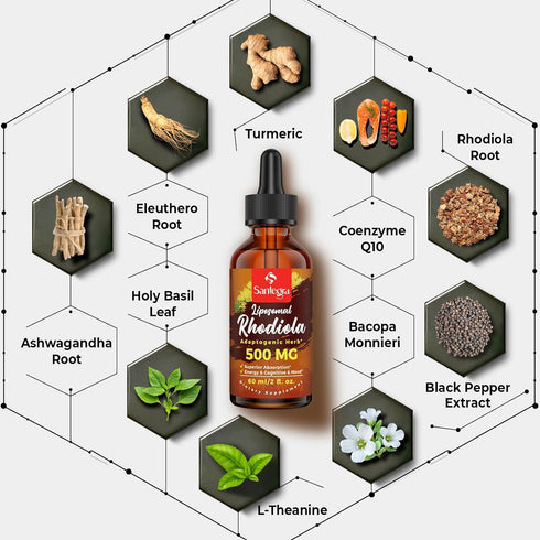 57,000 MG Liposomal Active Rhodiola Rosea Supplement, Rhodiola Root Extract, Liquid for High Absorption, Rhodiola Rosea Root Extract Tincture for ...