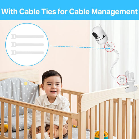Flexible Clip Baby Monitor Mount for Hello Baby Monitor Mount HB65 / HB66 / HB6081 / HB6550 / HB6339 / HB6550 pro / HB40 - 19.4" Baby Monitor Hold...