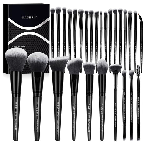 Makeup Brushes, 28 Pcs Make up Brushes Professional Premium Synthetic Face Powder Blush Pointed Eyeshadow Blending Makeup brushes Set with Gift Bo...