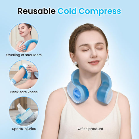 samply Ice Pack Wrap for Neck and Shoulders, Cold Packs for Injuries, Swelling and Pain Relief, Wearable Neck Cooling Towels for Reusable Cold Com...