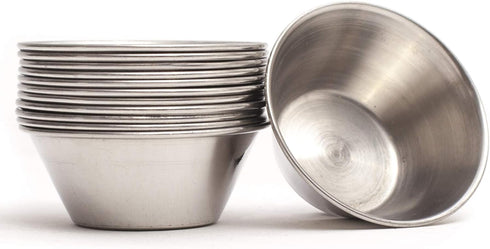 EHOMEA2Z Ramekins Stainless Steel Condiment Sauce Cups, Metal Ramekins, Commercial Grade, Multifunctional, Ideal for All Hot and Cold Sauces, Indi...