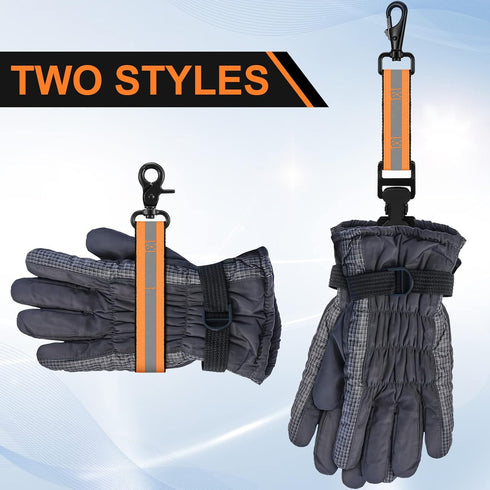 Shappy 2 Pieces Firefighter Glove Strap with Reflective Trim Firefighting Glove Safety Strap Turnout with Swivel Snap Hook Clip (Orange)...