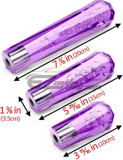 Shift Knob Stick Crystal Transparent Bubble Purple Throw Gear Shifter 15cm...