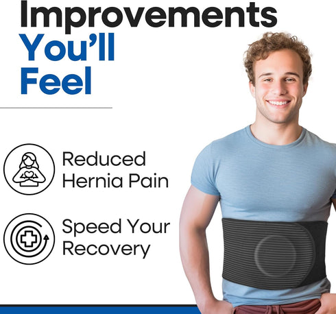 Hernia Belt for Men or Women | C Section Belly Binder & Abdominal Binder | Post Surgery & Pregnancy Tummy Tuck | Hysterectomy, Umbilical Hernia | ...
