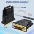 DVI to HDMI, Bidirectional DVI (DVI-D) to HDMI, Male to Female Adapter, 2-Pack?(24+1) Male Adapter with Gold-Plated for Computer, Monitor, Project...