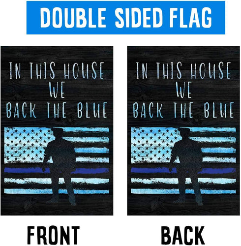 FANDEER in This House We Back The Blue Garden Flags Decorative Outdoor Flags Simple and Light 12 X 18 Inches Double Sided...