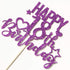 INNORU Purple Glitter Happy 18th Birthday Cake Topper for Cheers to 18 Years - Eighteen AF Birthday Party Cake Decorations...