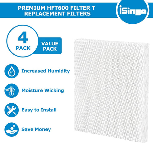 iSingo Humidifier Wicking HFT600 Filter T for Honeywell Hev615 Hev620 Humidifier, Compatible with Honeywell HFT600 Humidifier Filter T Compare to ...