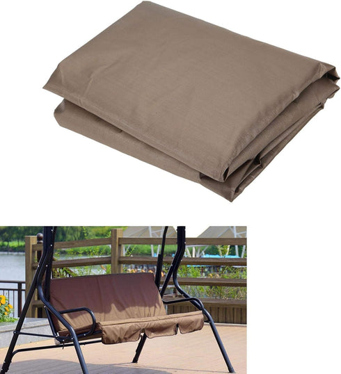 GOTOTOP 3-Seat Cushion Cover Waterproof Fabric Cushion, Courtyard Garden Swing Hammock for Patio Courtyard Garden 59.1 x 19.7 x 3.9in(Brown)...