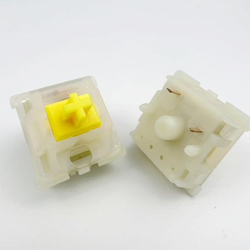 Gateron KS-3X1 Pro V2 Milky Yellow Pre-lubed Switches 5-Pin Linear Switches Compatible with All MX Mechanical Keyboard Game Keyboard Switches(36PC...