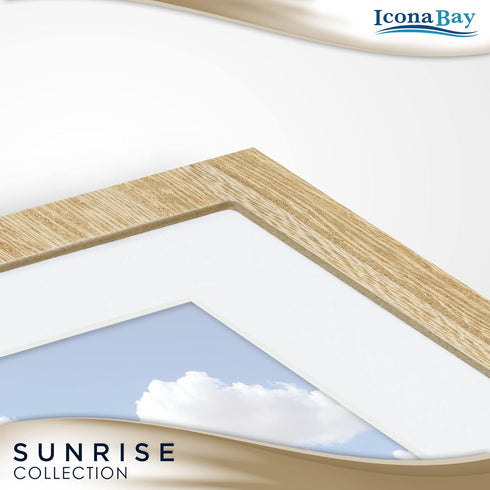 Icona Bay - 5x7 Mat to 4x6 Ash Brown Picture Frame - Painted Solid One-Piece Wood Composite, Modern Farmhouse - Sunrise Collection...