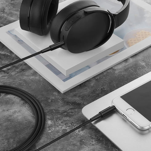 GEEKRIA Audio Cable with Mic Compatible with Skullcandy Crusher Evo, Hesh 3, Hesh2, Riff 2 Headphones Cable, 1/8" (3.5mm) to 3.5mm Aux Replacement...