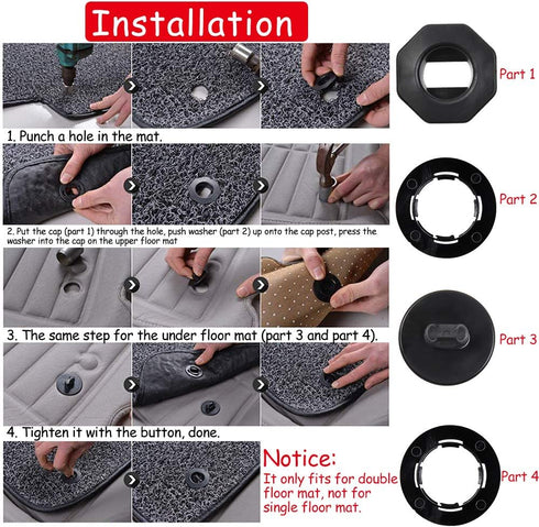 OTUAYAUTO 8PCS Car Floor Mat Clips - for Double Layer Mat - Universal Automotive Carpet Clips Holder Clamps...